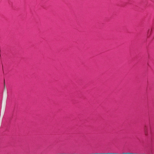 Ness Womens Pink Round Neck Cotton Cardigan Jumper Size M