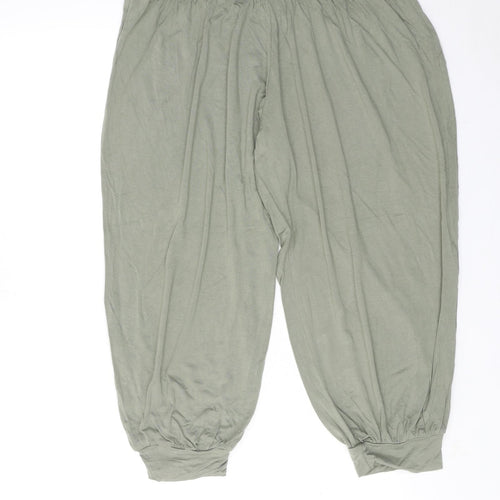 New Look Womens Green Viscose Bloomer Trousers Size 12 Regular Pull On
