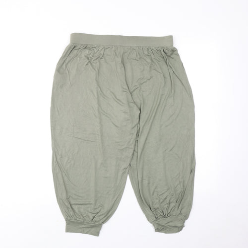 New Look Womens Green Viscose Bloomer Trousers Size 12 Regular Pull On