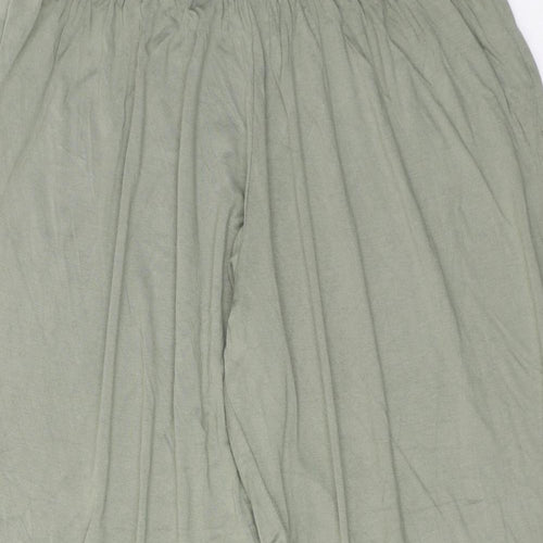 New Look Womens Green Viscose Bloomer Trousers Size 12 Regular Pull On