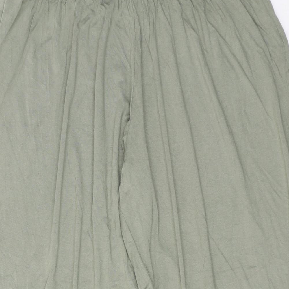 New Look Womens Green Viscose Bloomer Trousers Size 12 Regular Pull On