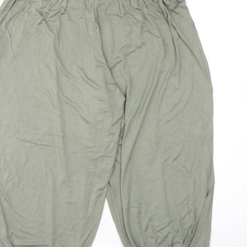 New Look Womens Green Viscose Bloomer Trousers Size 12 Regular Pull On