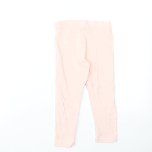 NEXT Girls Pink Cotton Jogger Trousers Size 3-4 Years Regular Pullover - Leggings