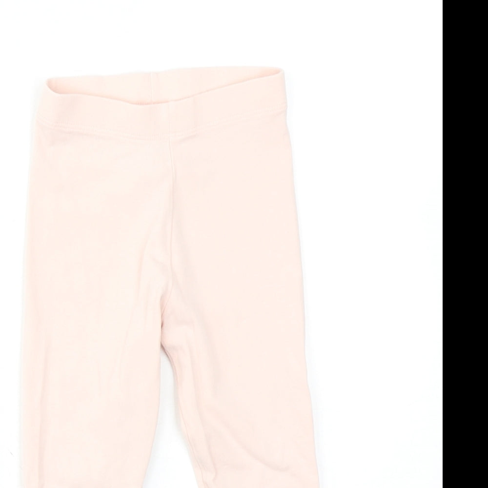 NEXT Girls Pink Cotton Jogger Trousers Size 3-4 Years Regular Pullover - Leggings
