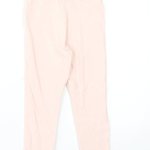 NEXT Girls Pink Cotton Jogger Trousers Size 3-4 Years Regular Pullover - Leggings