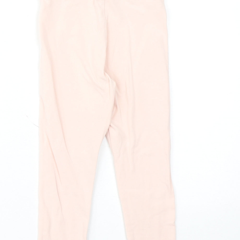 NEXT Girls Pink Cotton Jogger Trousers Size 3-4 Years Regular Pullover - Leggings