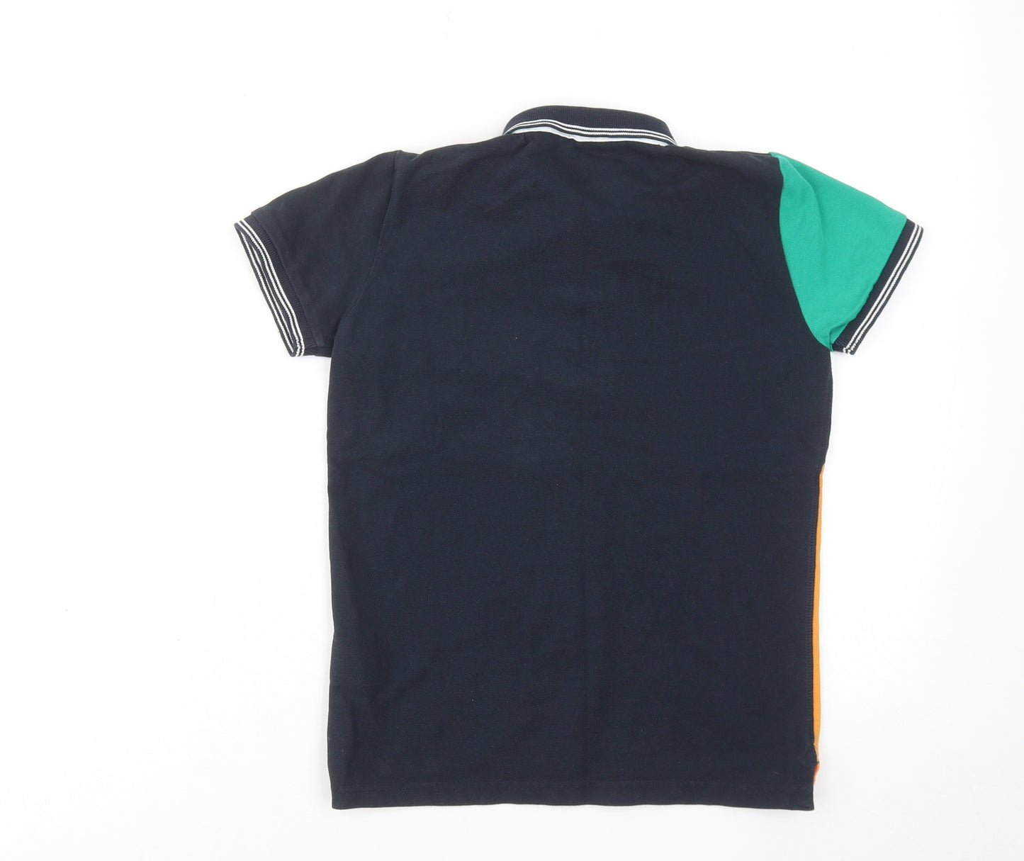 NEXT Boys Multicoloured Colourblock Cotton Basic Polo Size 6-7 Years Collared Button