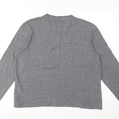 NEXT Mens Grey Cotton T-Shirt Size L Round Neck