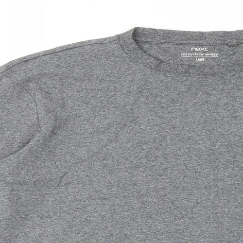 NEXT Mens Grey Cotton T-Shirt Size L Round Neck