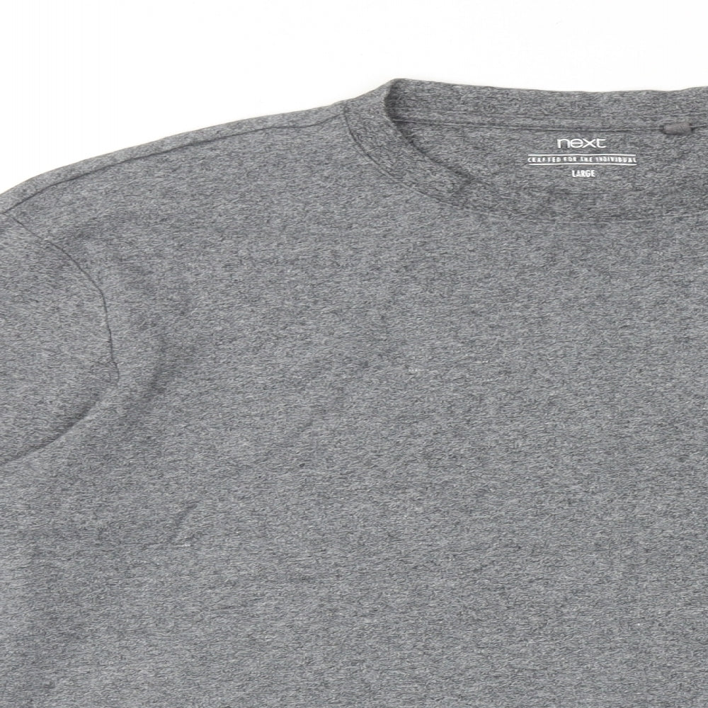 NEXT Mens Grey Cotton T-Shirt Size L Round Neck