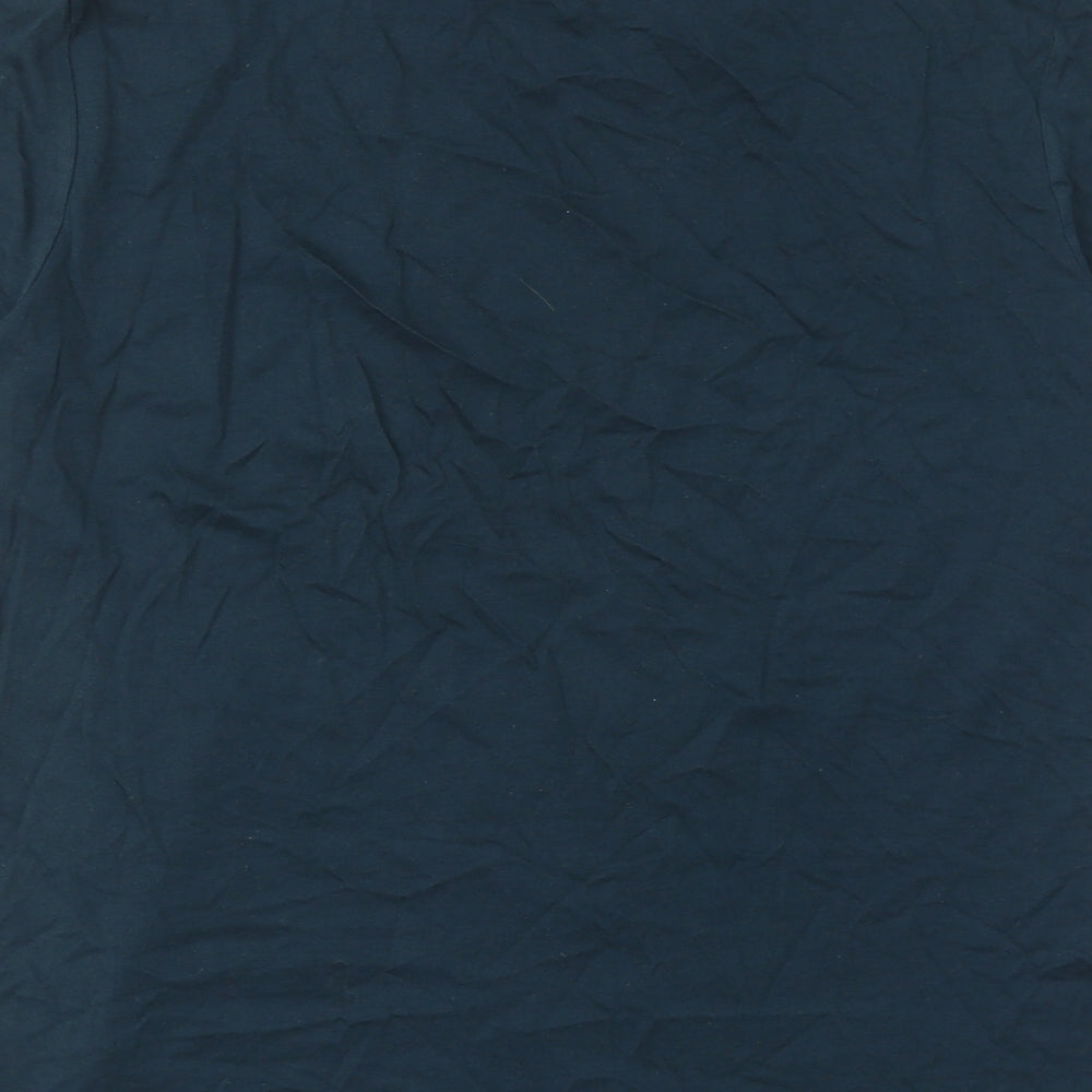 Marks and Spencer Mens Blue Cotton T-Shirt Size M Round Neck