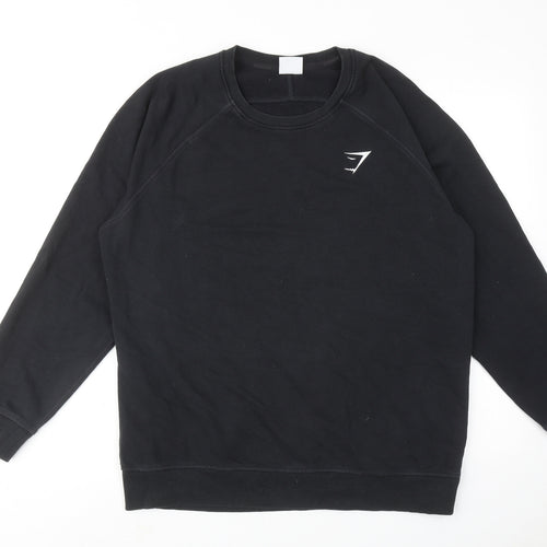 Gymshark Mens Black Cotton Pullover Sweatshirt Size L