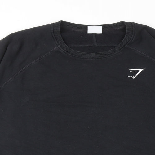 Gymshark Mens Black Cotton Pullover Sweatshirt Size L