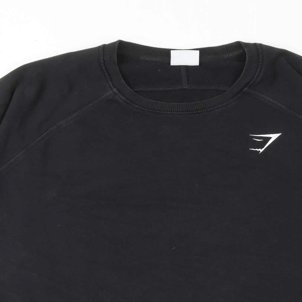 Gymshark Mens Black Cotton Pullover Sweatshirt Size L