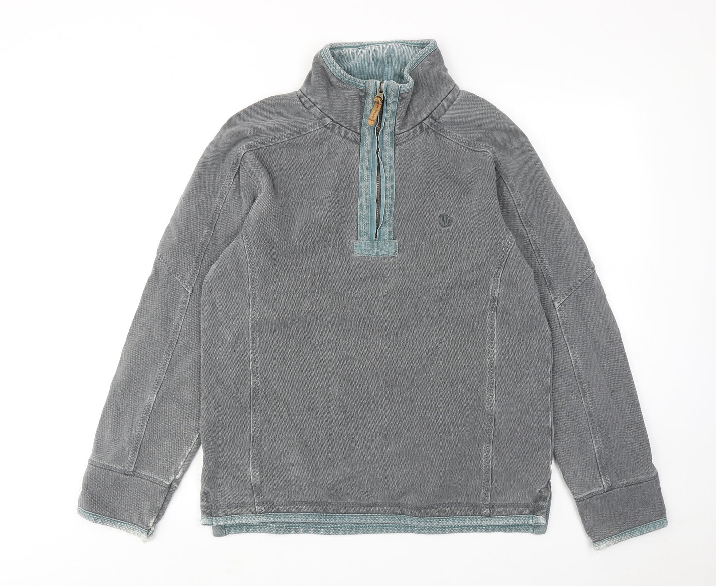 Fat Face Mens Grey Cotton Henley Sweatshirt Size S