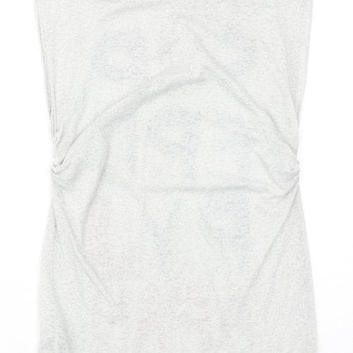 Superdry Womens Grey Polyester Basic T-Shirt Size M Boat Neck