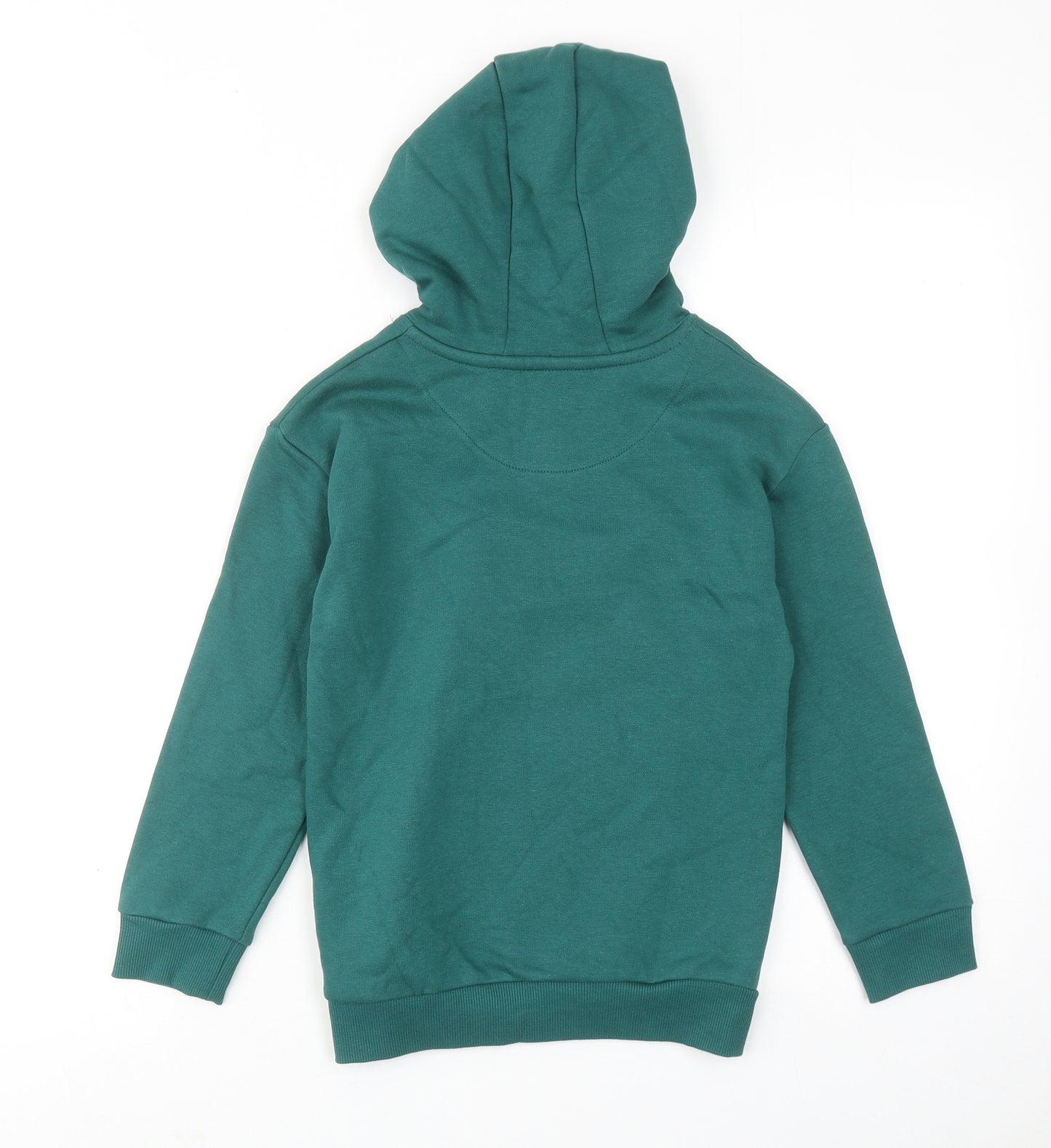 Marks and Spencer Boys Green Cotton Pullover Hoodie Size 7-8 Years Pullover