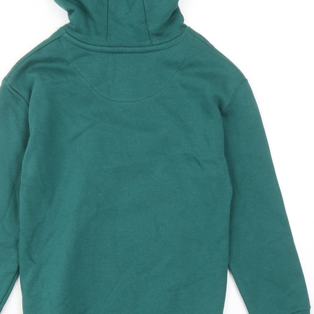 Marks and Spencer Boys Green Cotton Pullover Hoodie Size 7-8 Years Pullover