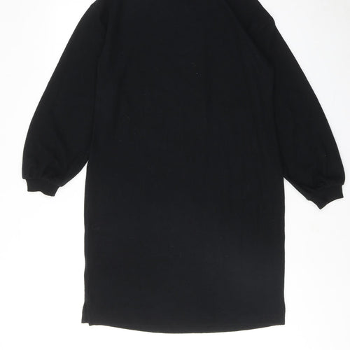 Marks and Spencer Womens Black Polyester A-Line Size 10 Round Neck Pullover