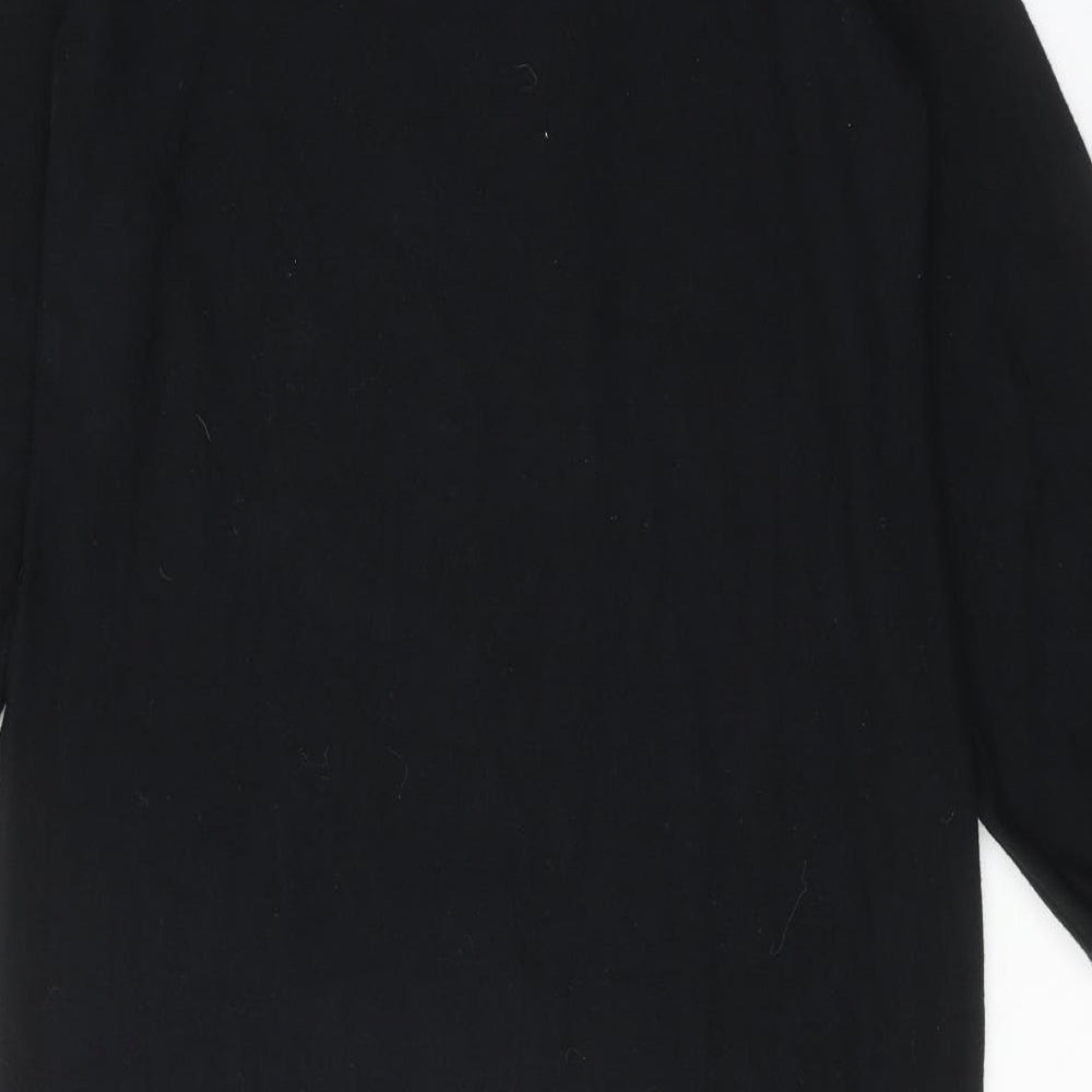 Marks and Spencer Womens Black Polyester A-Line Size 10 Round Neck Pullover