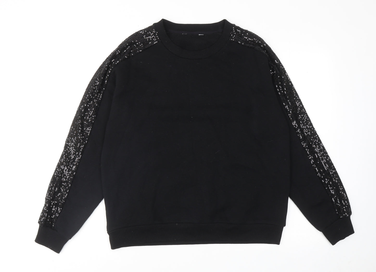 Marks and Spencer Womens Black Cotton Pullover Sweatshirt Size 14 Pullover