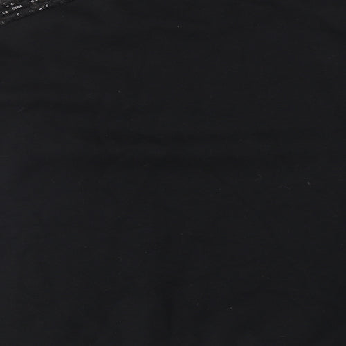 Marks and Spencer Womens Black Cotton Pullover Sweatshirt Size 14 Pullover