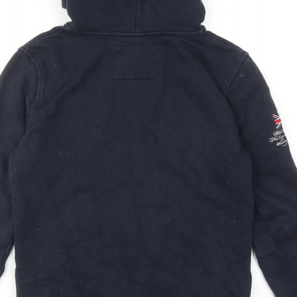 Henri Lloyd Womens Blue Cotton Full Zip Hoodie Size S Zip