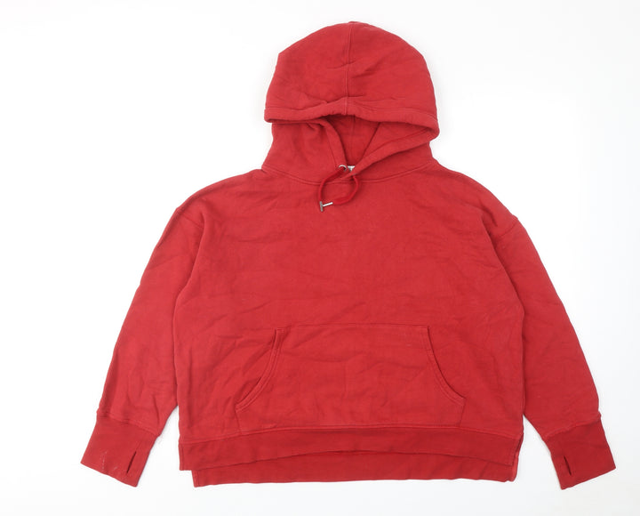 Eleven Womens Red Cotton Pullover Hoodie Size L Pullover