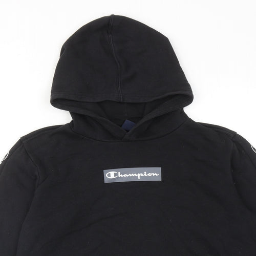 Champion Boys Black Cotton Pullover Hoodie Size 13-14 Years Pullover