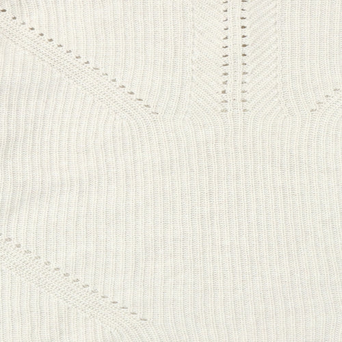 And/Or Womens Beige Round Neck Acrylic Pullover Jumper Size 14