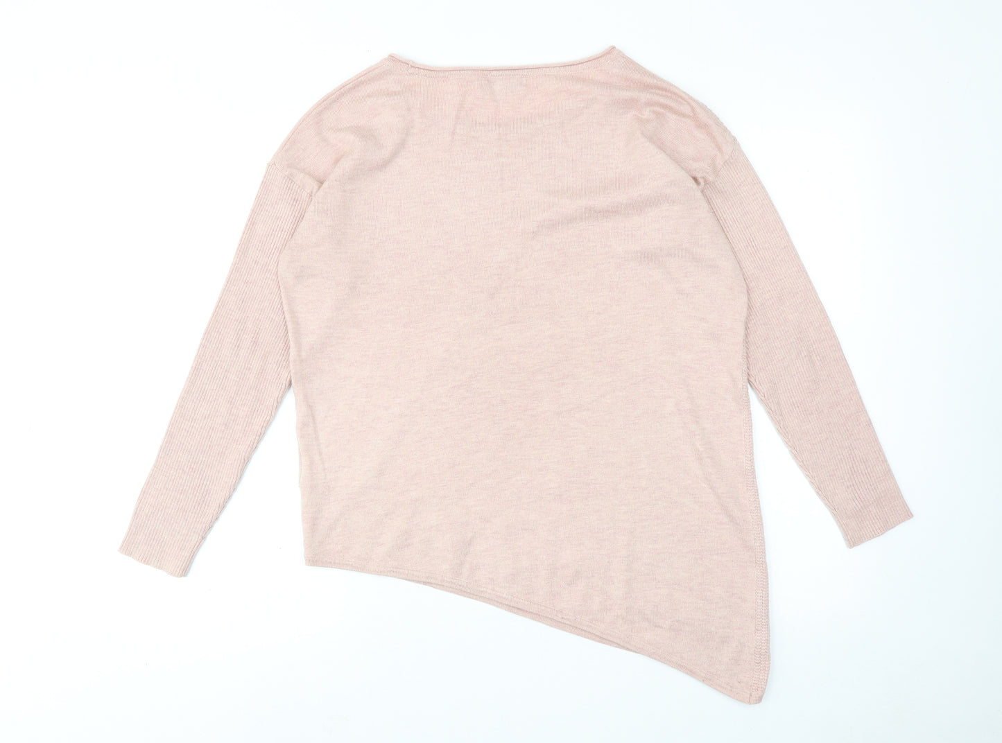 RJR.John Rocha Womens Pink Round Neck Polyester Pullover Jumper Size 12 - Asymmetric