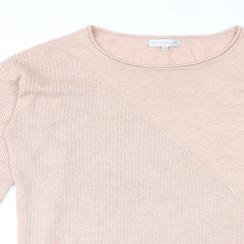 RJR.John Rocha Womens Pink Round Neck Polyester Pullover Jumper Size 12 - Asymmetric