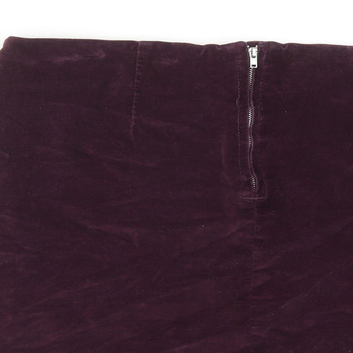Warehouse Womens Red Cotton A-Line Skirt Size 10 Zip