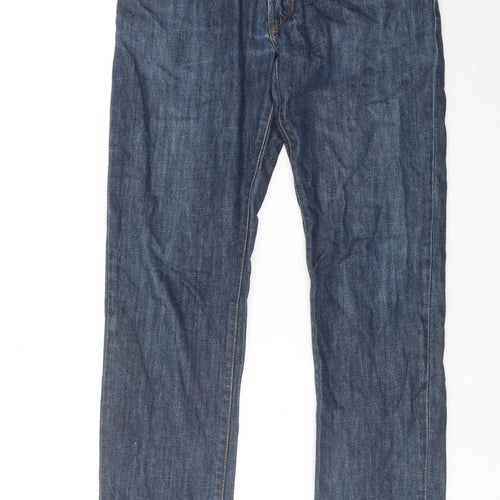 Gap Mens Blue Cotton Straight Jeans Size 30 in L32 in Regular Zip