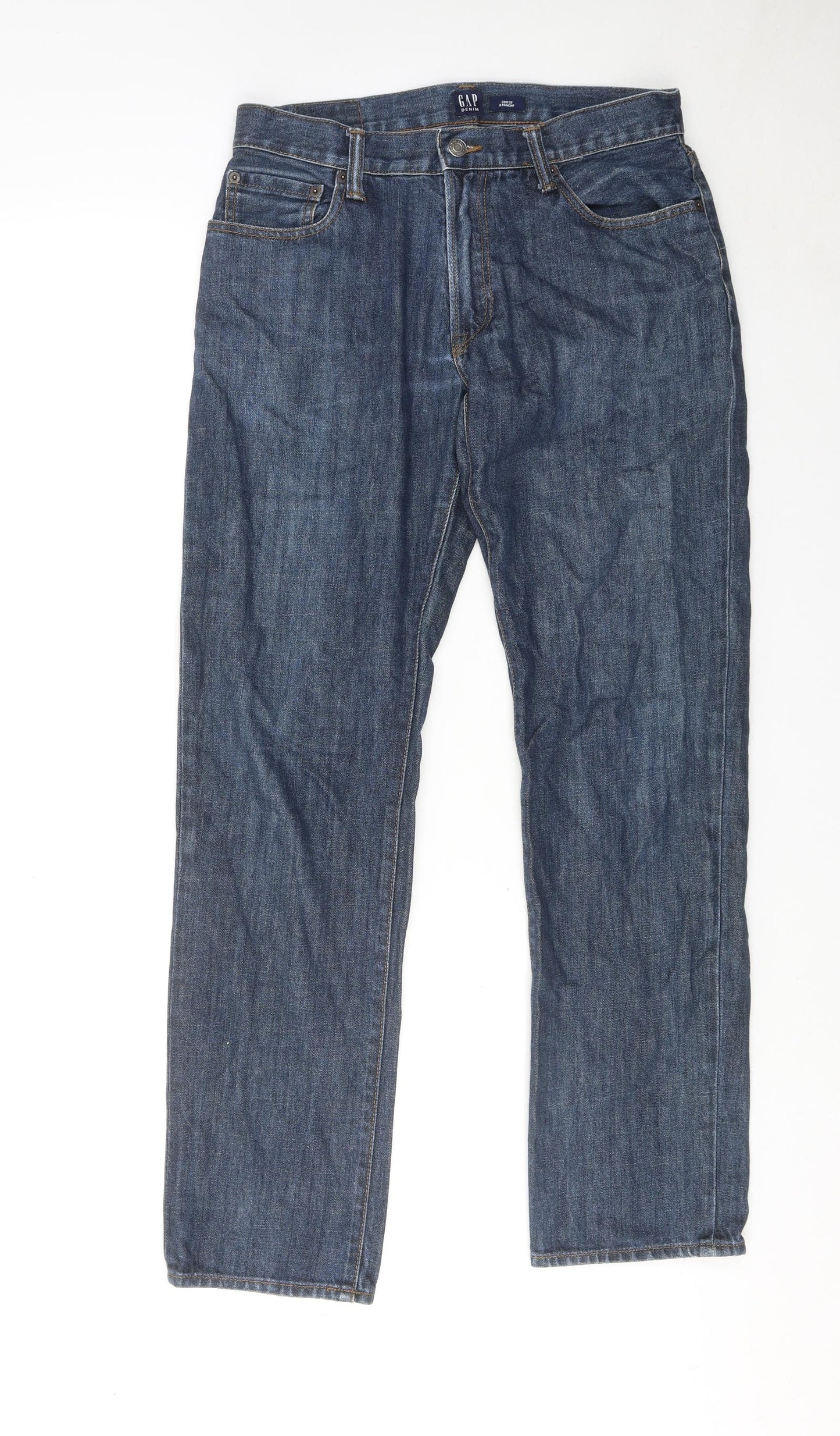 Gap Mens Blue Cotton Straight Jeans Size 30 in L32 in Regular Zip
