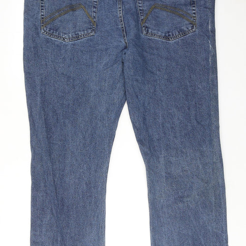 Union Blues Mens Blue Cotton Straight Jeans Size 44 in Regular Zip