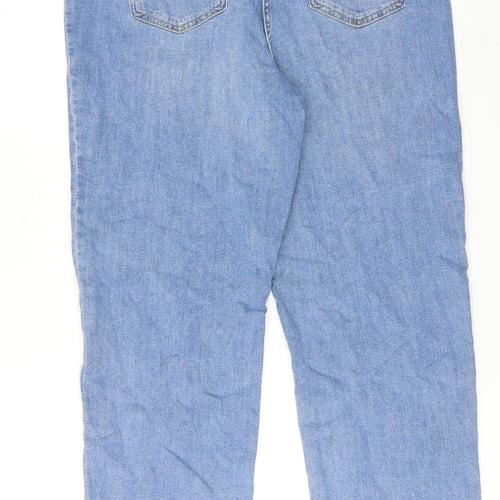 NEXT Womens Blue Cotton Straight Jeans Size 16 Regular Zip