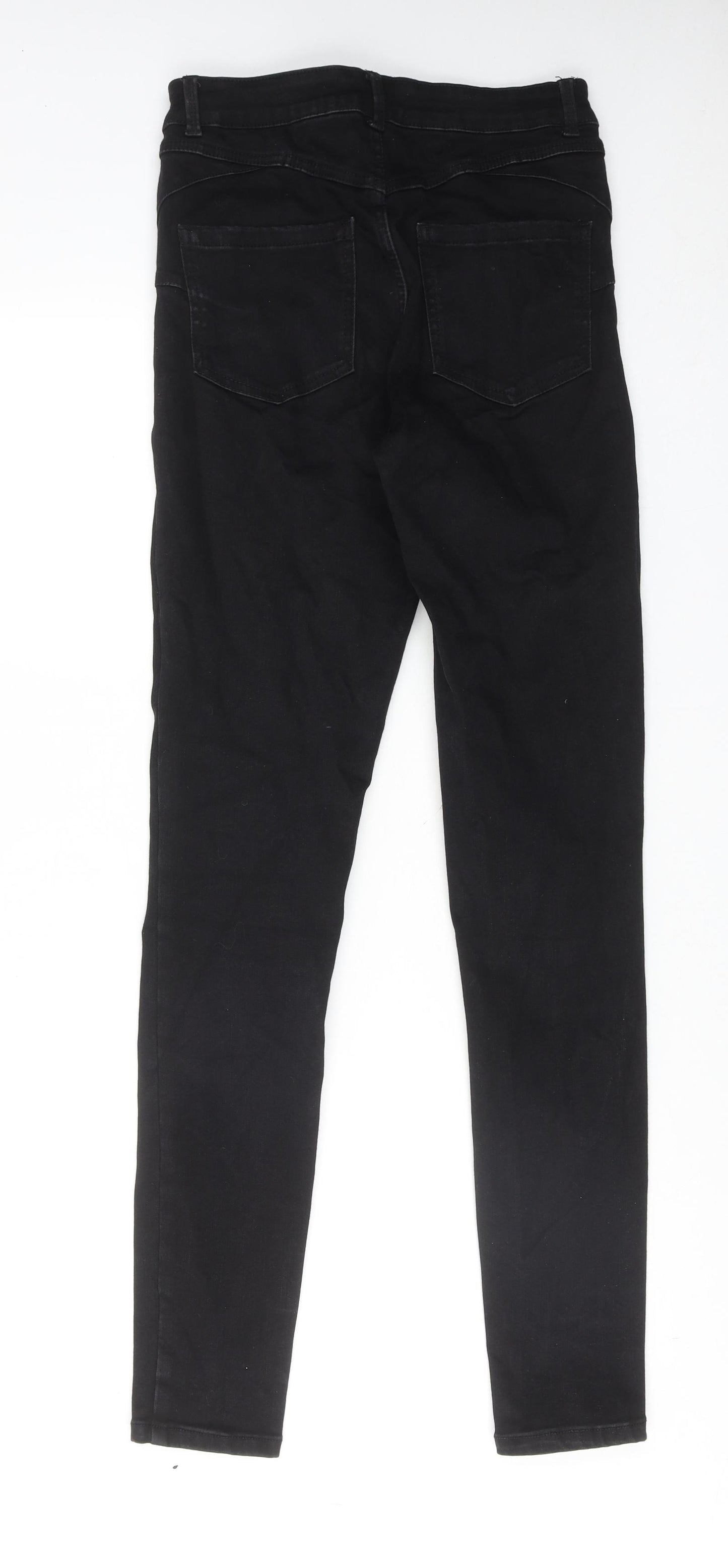 New Look Womens Black Cotton Skinny Jeans Size 10 Regular Zip