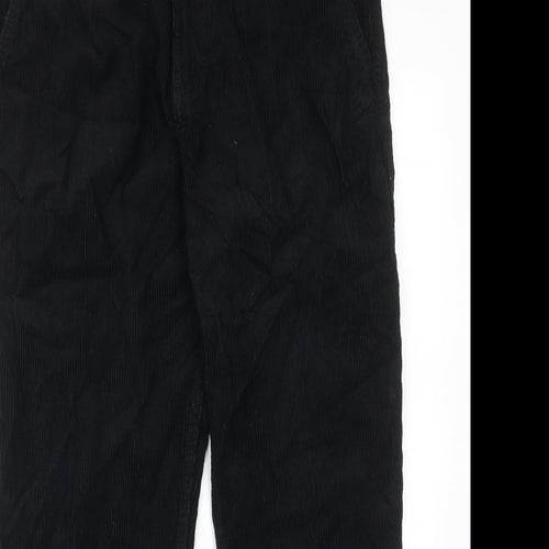 H&M Mens Black Cotton Trousers Size 34 in Regular Zip