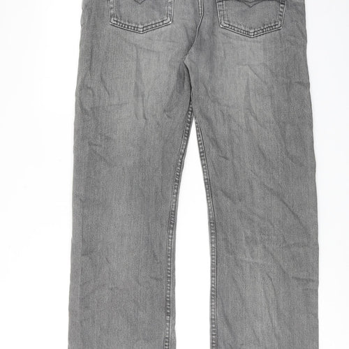 Blue Harbour Mens Grey Cotton Straight Jeans Size 36 in L29 in Regular Zip