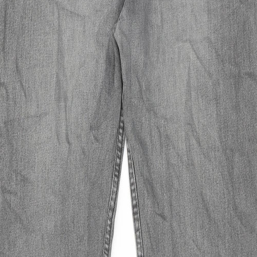 Blue Harbour Mens Grey Cotton Straight Jeans Size 36 in L29 in Regular Zip