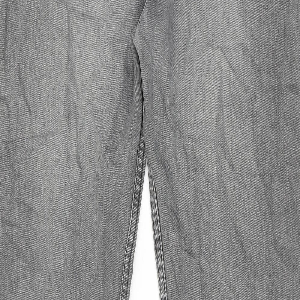 Blue Harbour Mens Grey Cotton Straight Jeans Size 36 in L29 in Regular Zip
