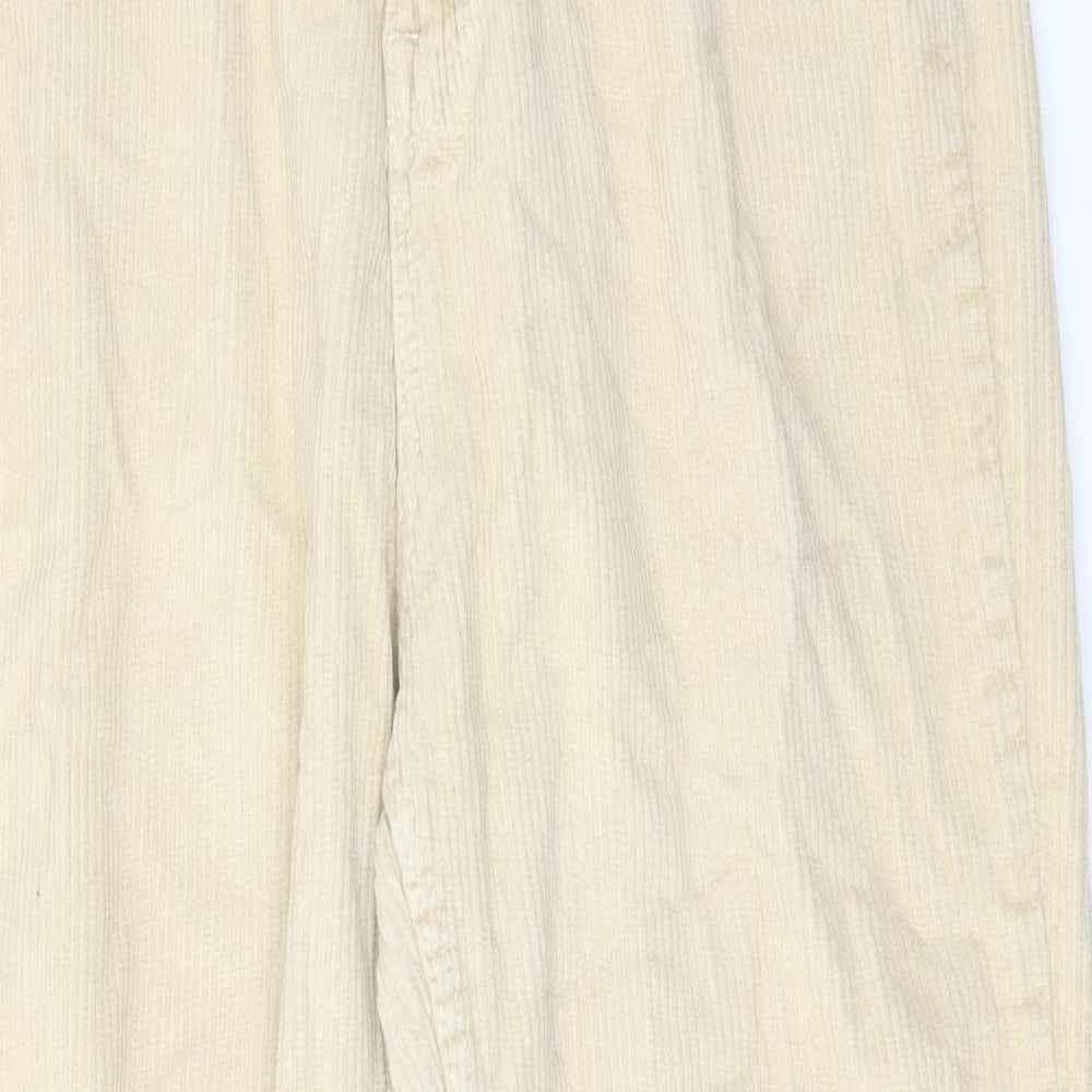 Bershka Womens Beige Cotton Trousers Size 10 Regular Zip