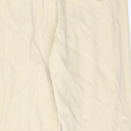 Bershka Womens Beige Cotton Trousers Size 10 Regular Zip