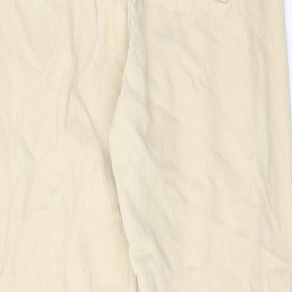 Bershka Womens Beige Cotton Trousers Size 10 Regular Zip
