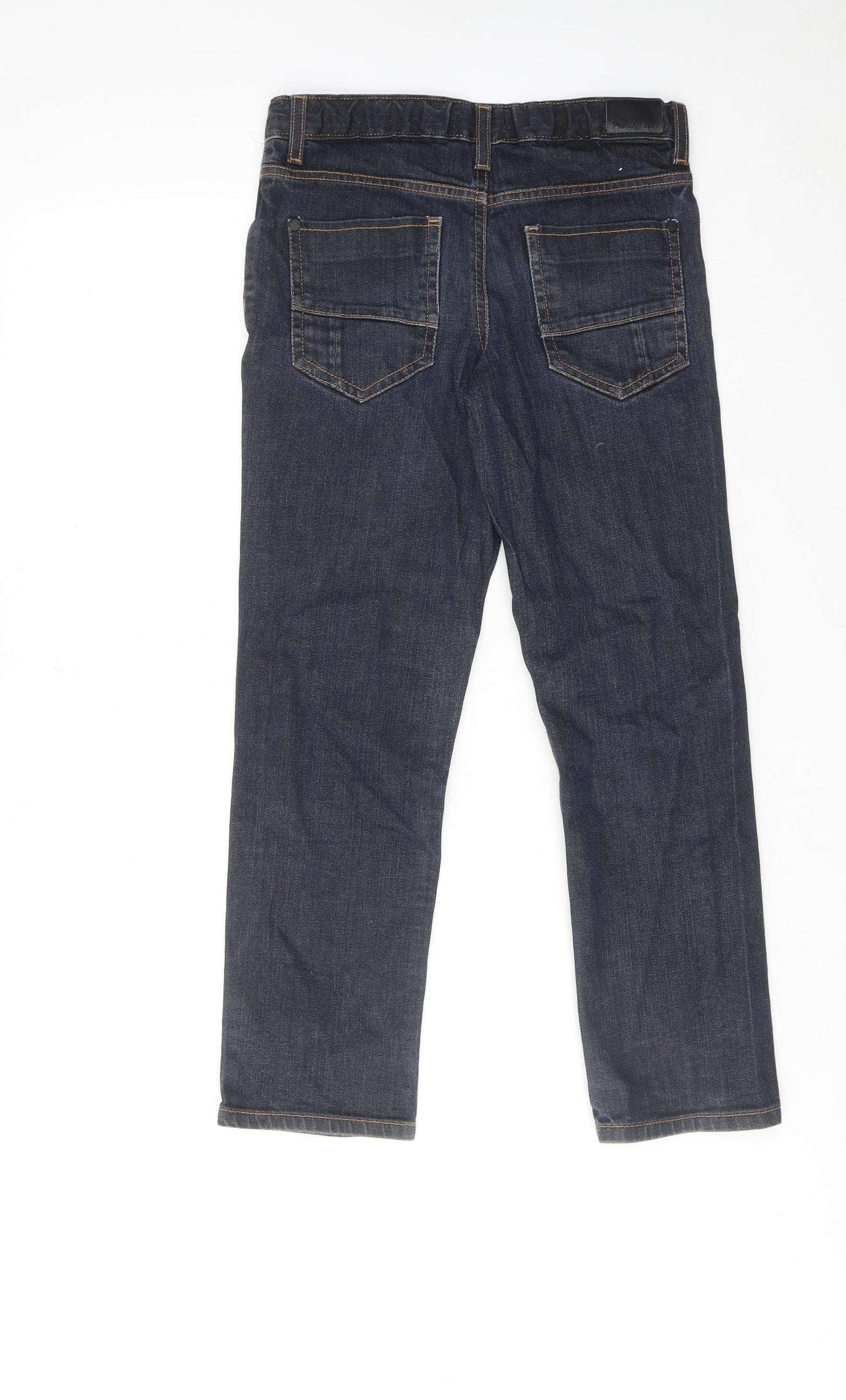 Autograph Boys Blue Cotton Straight Jeans Size 11 Years Regular Zip