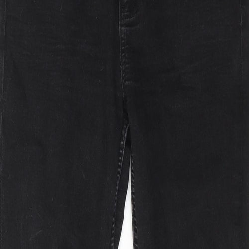 Marks and Spencer Womens Black Cotton Skinny Jeans Size 12 Regular Zip