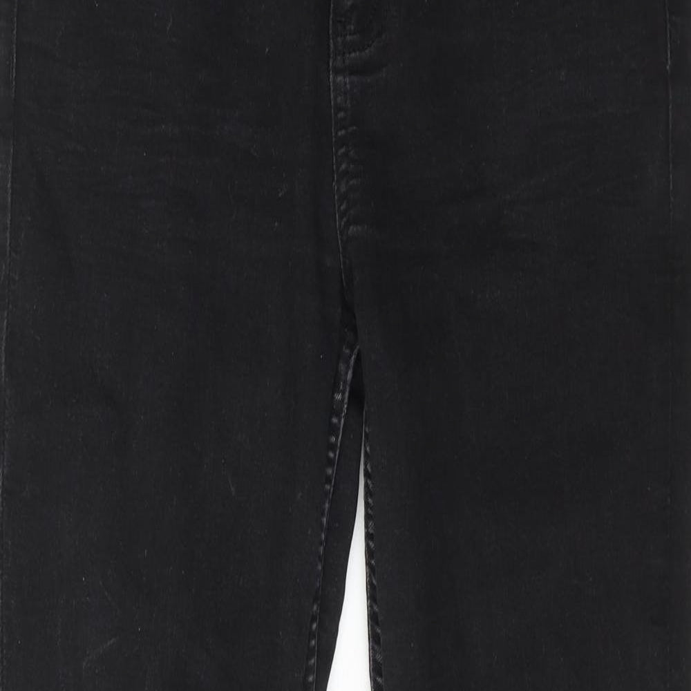 Marks and Spencer Womens Black Cotton Skinny Jeans Size 12 Regular Zip