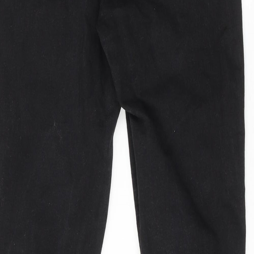 Marks and Spencer Womens Black Cotton Skinny Jeans Size 12 Regular Zip