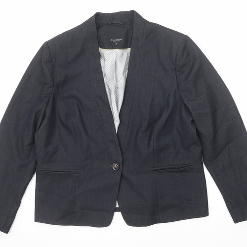 Debenhams Womens Grey Polyester Jacket Blazer Size 20 Button